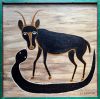 EDWARD_SAIDI_TINGATINGA_112_painting_impala_with_snake_masonite_60x60cm